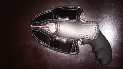 Ruger SP101 Pink Thunder 380 Pink Subcompact Leather Holster Clip Side